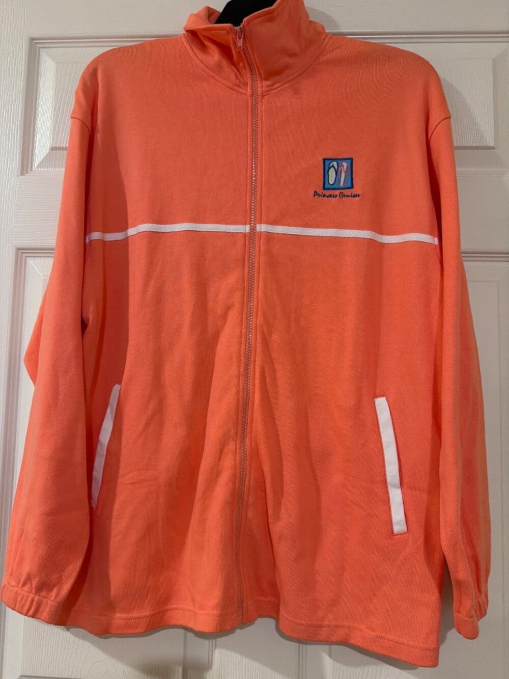 Princess Cruises Coral Full-Zip Jacket XL 100% Cotton White Accent Pockets